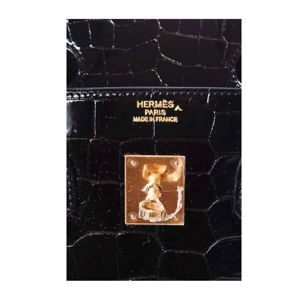 Hermès Porosus Crocodile Birkin 35 Black Bag