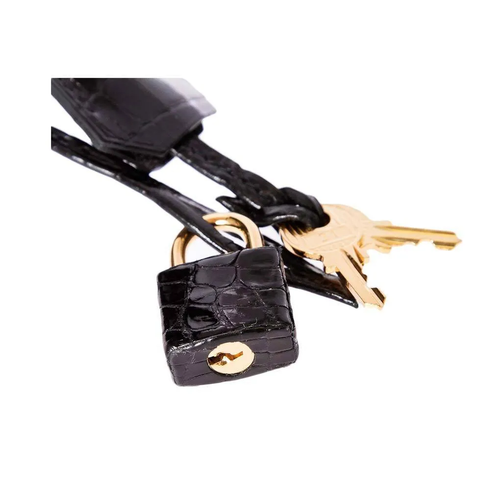 Hermès Porosus Crocodile Birkin 35 Black Bag