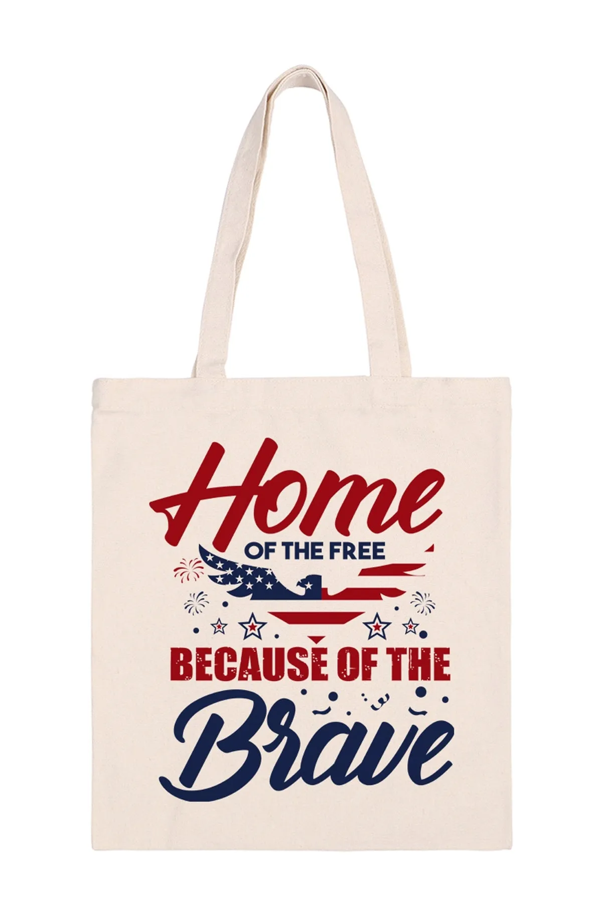 Home of the Free Print Minimalist Fashion Tote Bag - Pack of 6