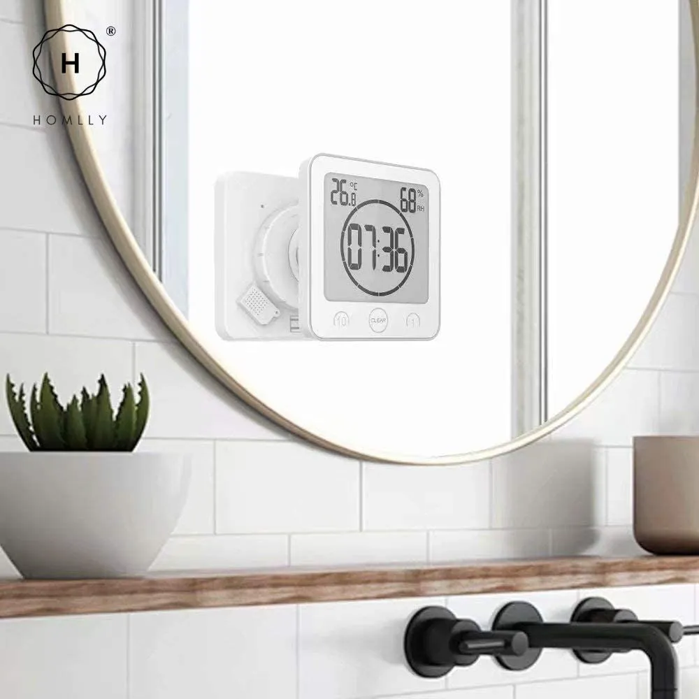 Homlly Bathroom Waterproof Big Digital LCD Wall Clock Timer with Alarm