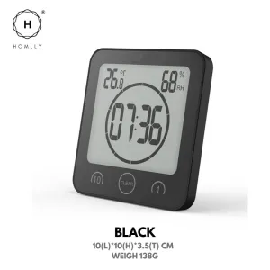 Homlly Bathroom Waterproof Big Digital LCD Wall Clock Timer with Alarm