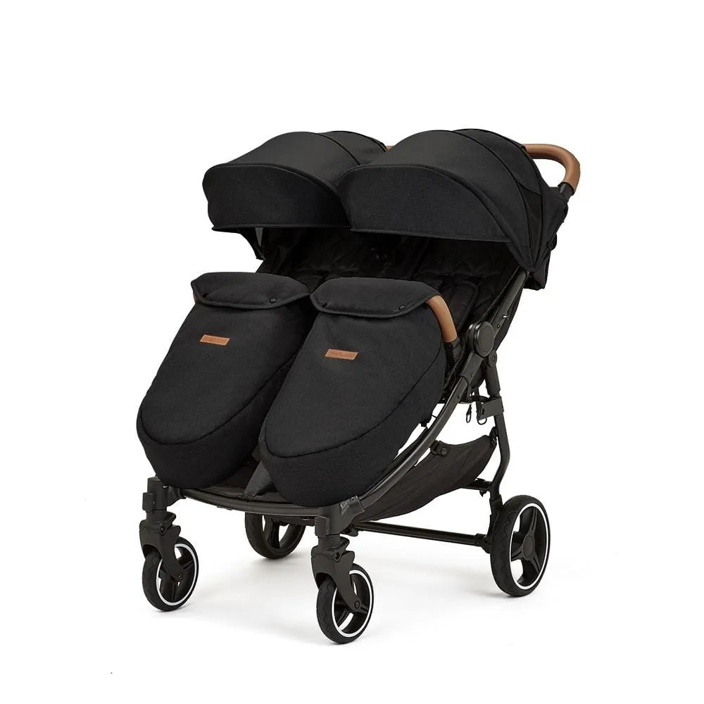Ickle Bubba Venus Prime Double Stroller - Black Tan