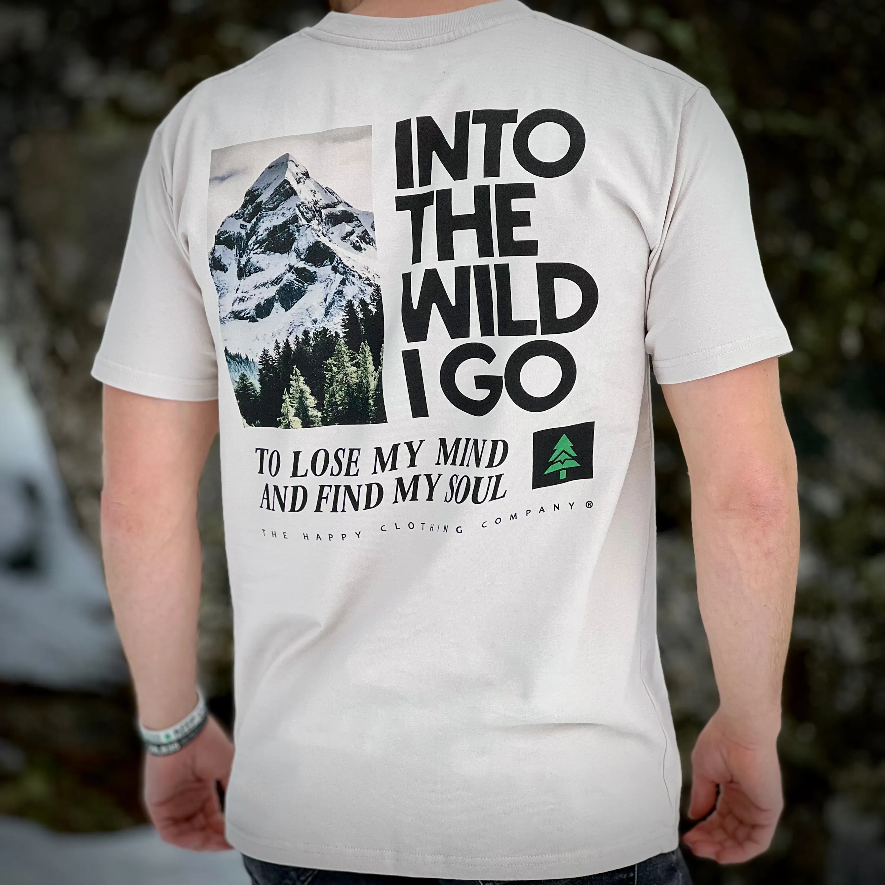 Into The Wild Back Print Peaks & Pines Edition 'Lifestyle Tee' | Premium Heavyweight |