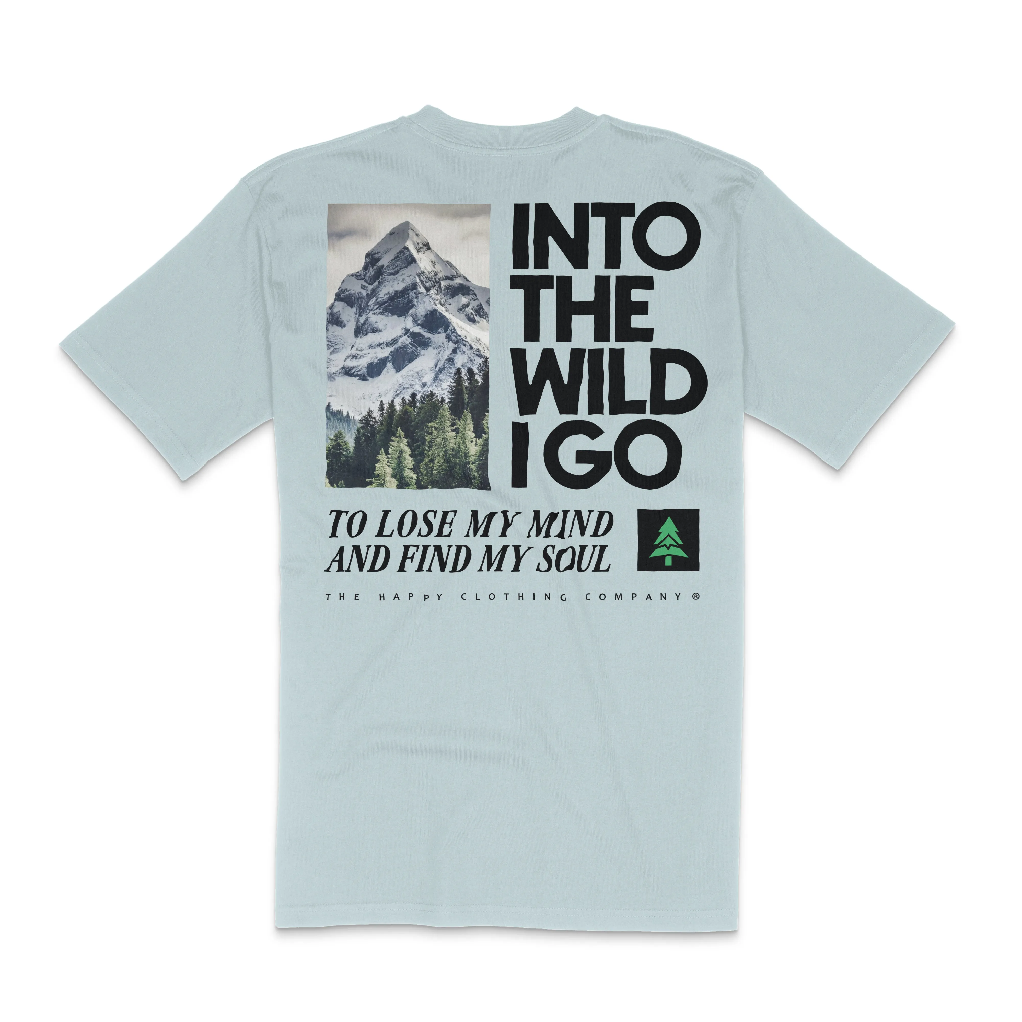 Into The Wild Back Print Peaks & Pines Edition 'Lifestyle Tee' | Premium Heavyweight |