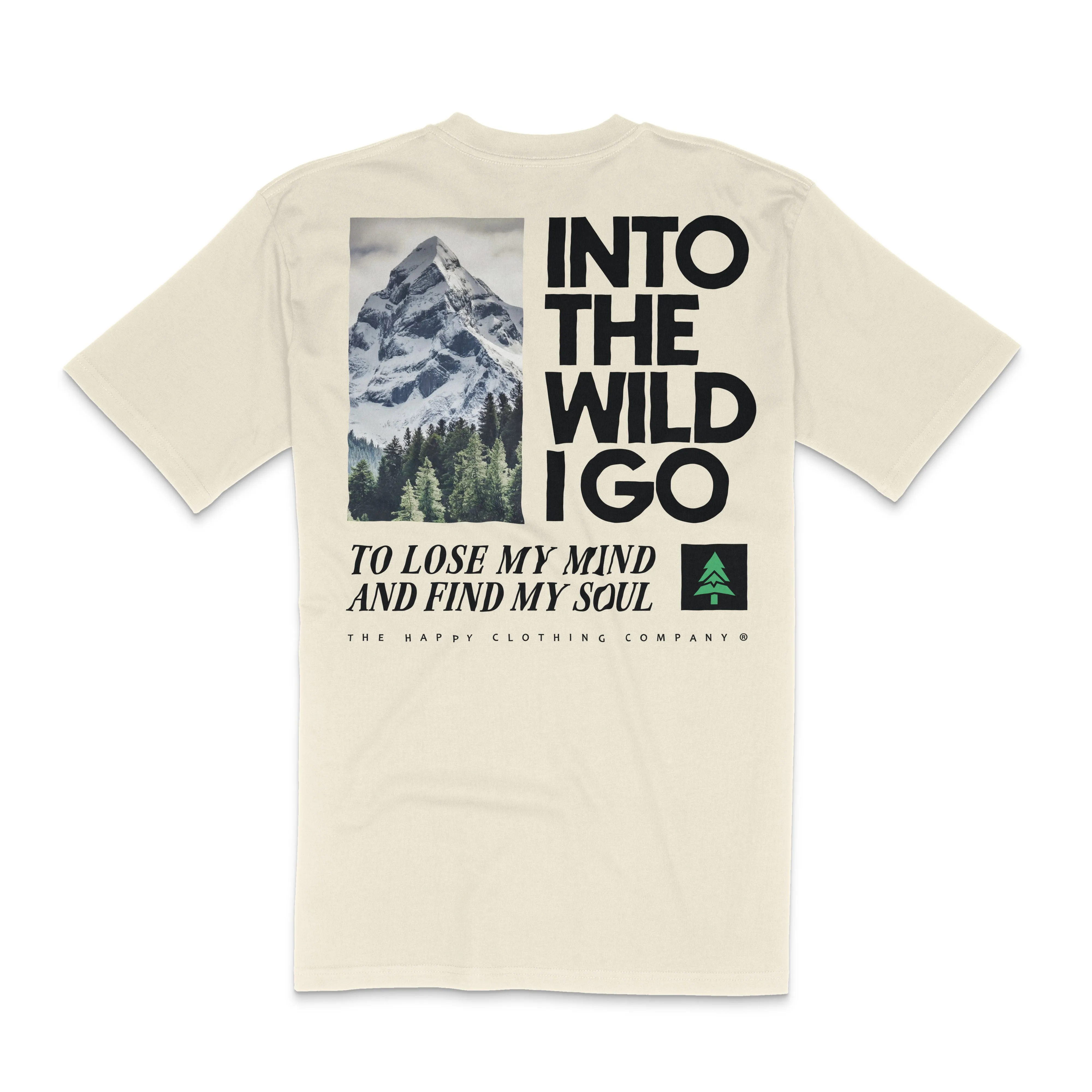 Into The Wild Back Print Peaks & Pines Edition 'Lifestyle Tee' | Premium Heavyweight |