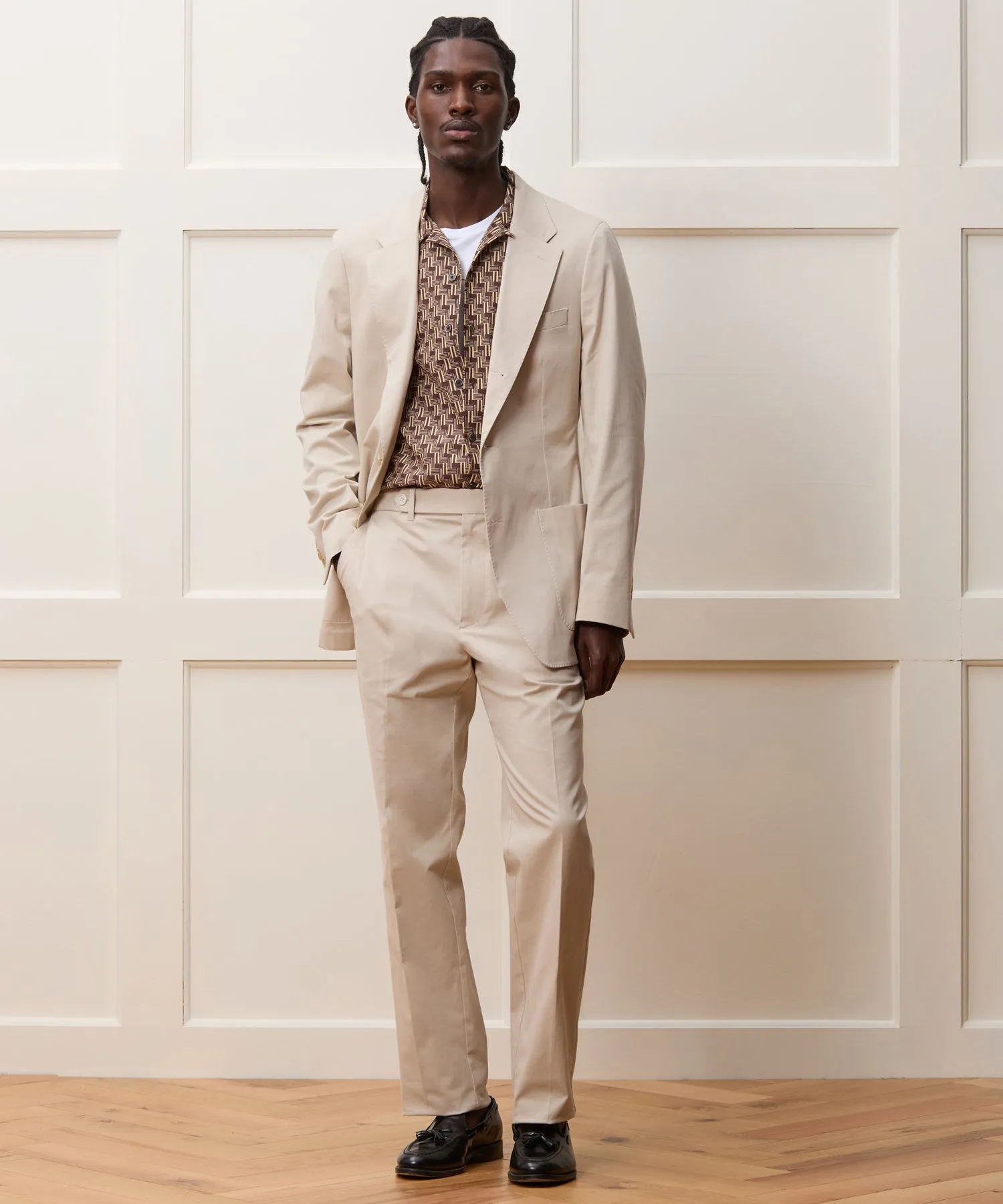 Italian Cotton Madison Jacket in Stone