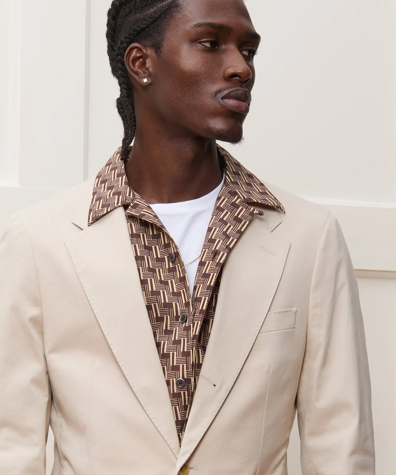 Italian Cotton Madison Jacket in Stone