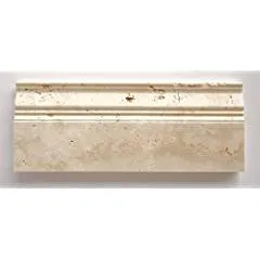 Ivory - Light Travertine Honed 5 X 12 Baseboard Trim Molding - STANDARD QUALITY - Lot of 20 Pcs.