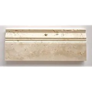 Ivory - Light Travertine Honed 5 X 12 Baseboard Trim Molding - STANDARD QUALITY - Lot of 20 Pcs.