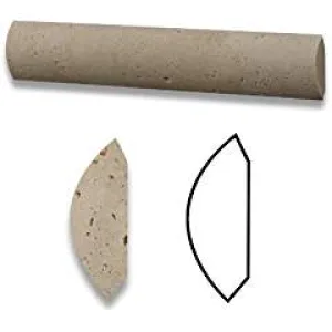 Ivory Travertine Honed 1 X 6 Quarter Round Trim Molding - Lot of 100 pcs.