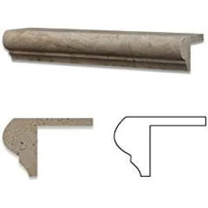 Ivory Travertine Honed 2 X 12 x 3 Corner Ogee Stair Tread Trim - Lot of 100 pcs.