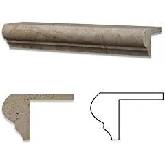 Ivory Travertine Honed 2 X 12 x 3 Corner Ogee Stair Tread Trim - Lot of 100 pcs.