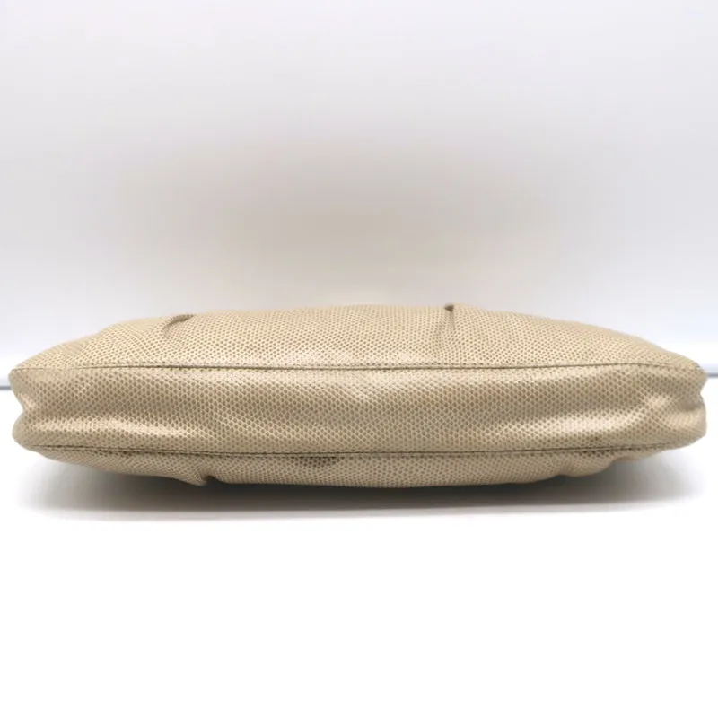 Judith Leiber Lizard Clutch Beige Small Chain Strap Crossbody Bag
