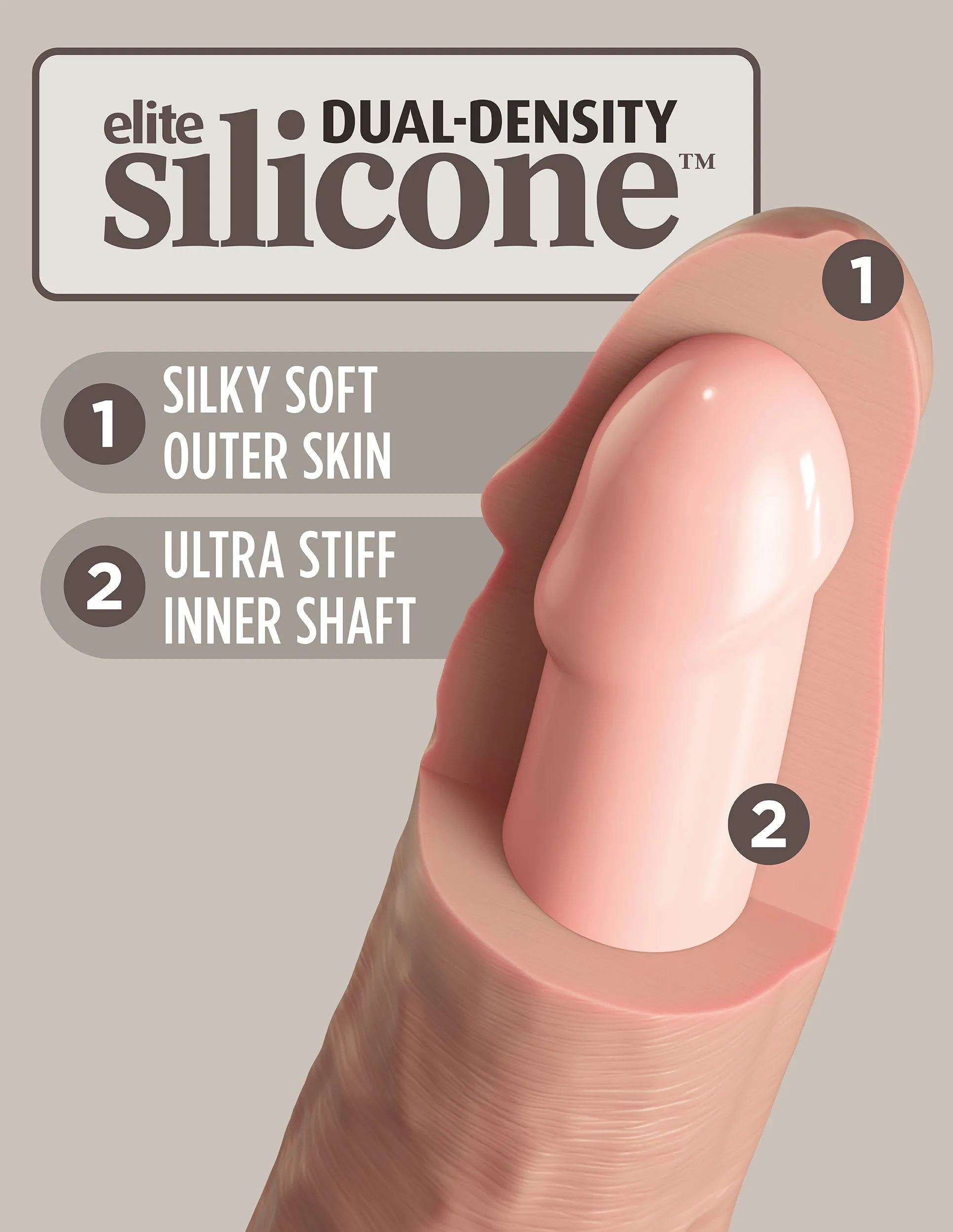 King Cock Elite Beginner's Silicone Body Dock Kit  - Harness and 6 Inch Dildo - Light