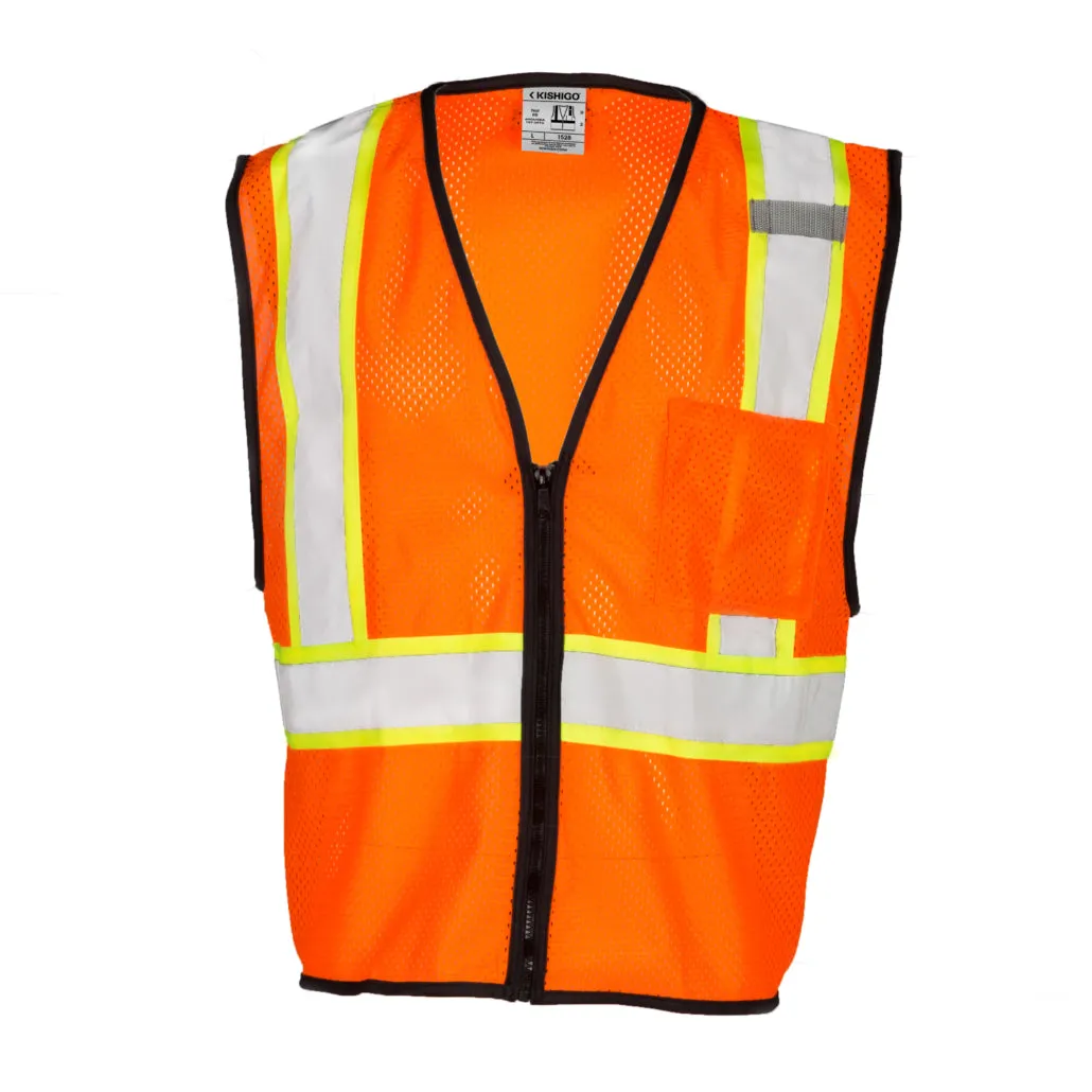 Kishigo Single Pocket Contrasting Mesh Vest, Type R Class 2