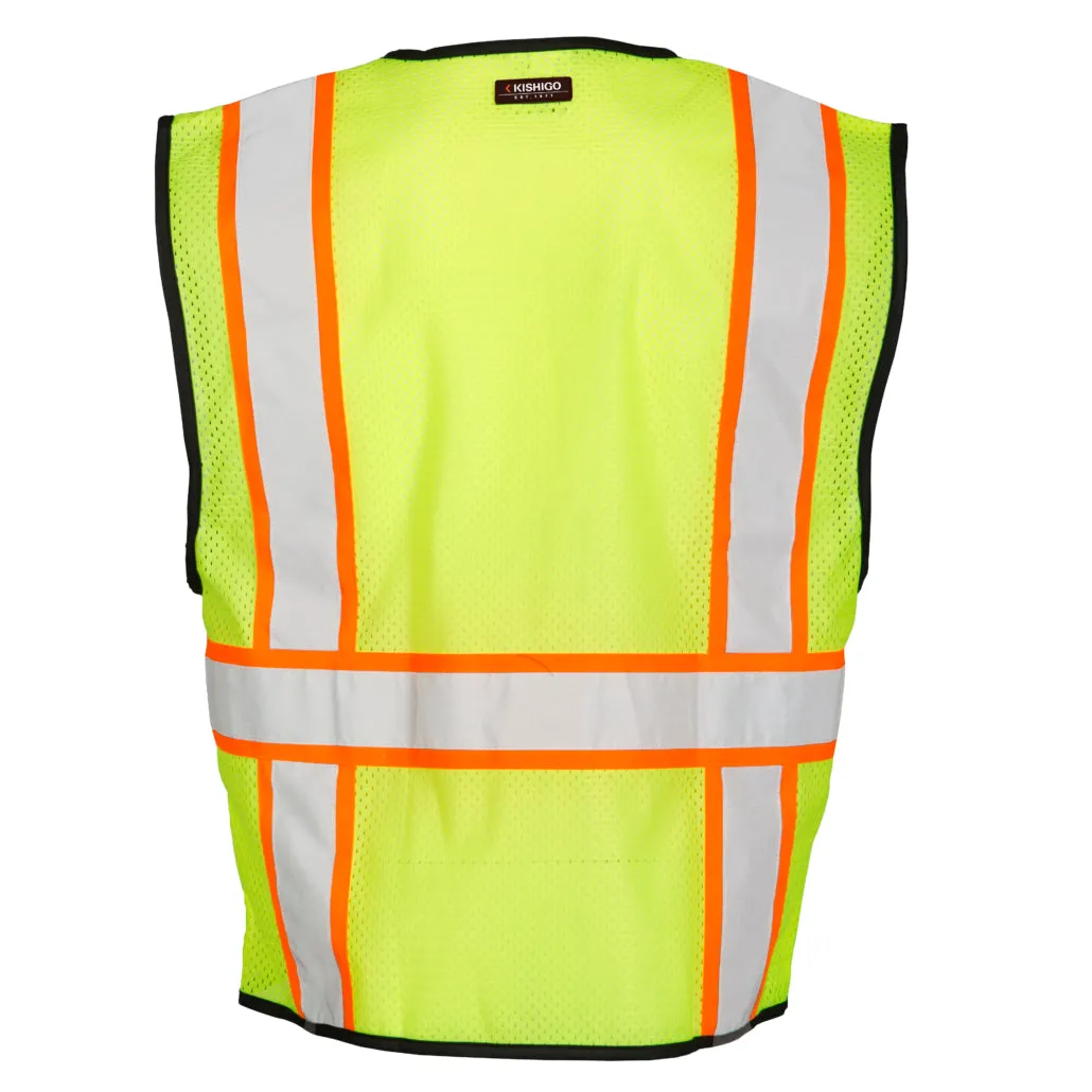 Kishigo Single Pocket Contrasting Mesh Vest, Type R Class 2