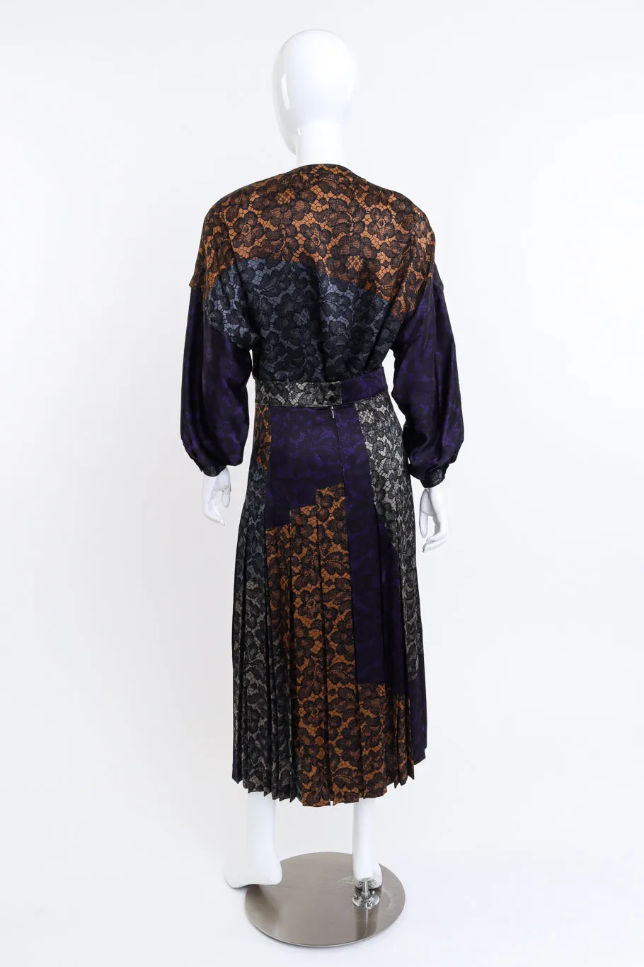 Lace Print Silk Top & Skirt Set