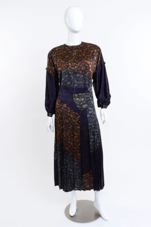 Lace Print Silk Top & Skirt Set