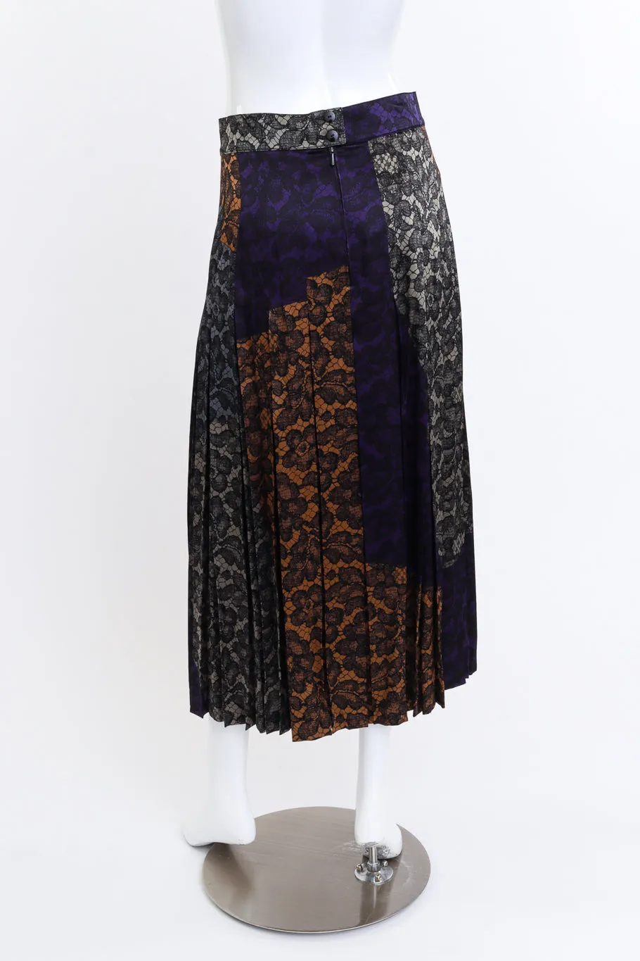 Lace Print Silk Top & Skirt Set