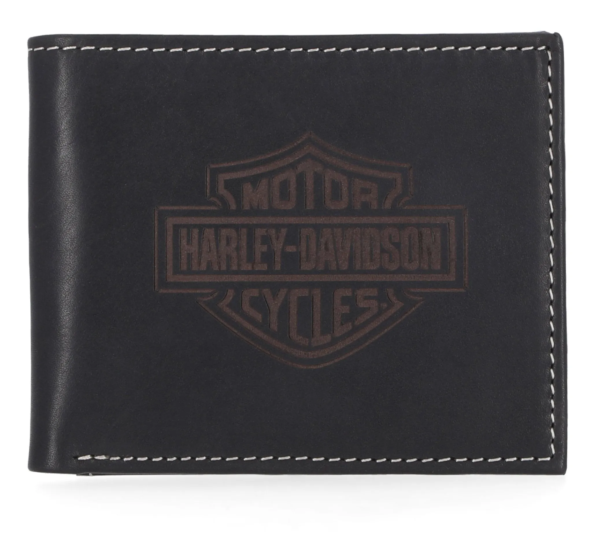 Laser Logo Billfold Wallet in Black - Black