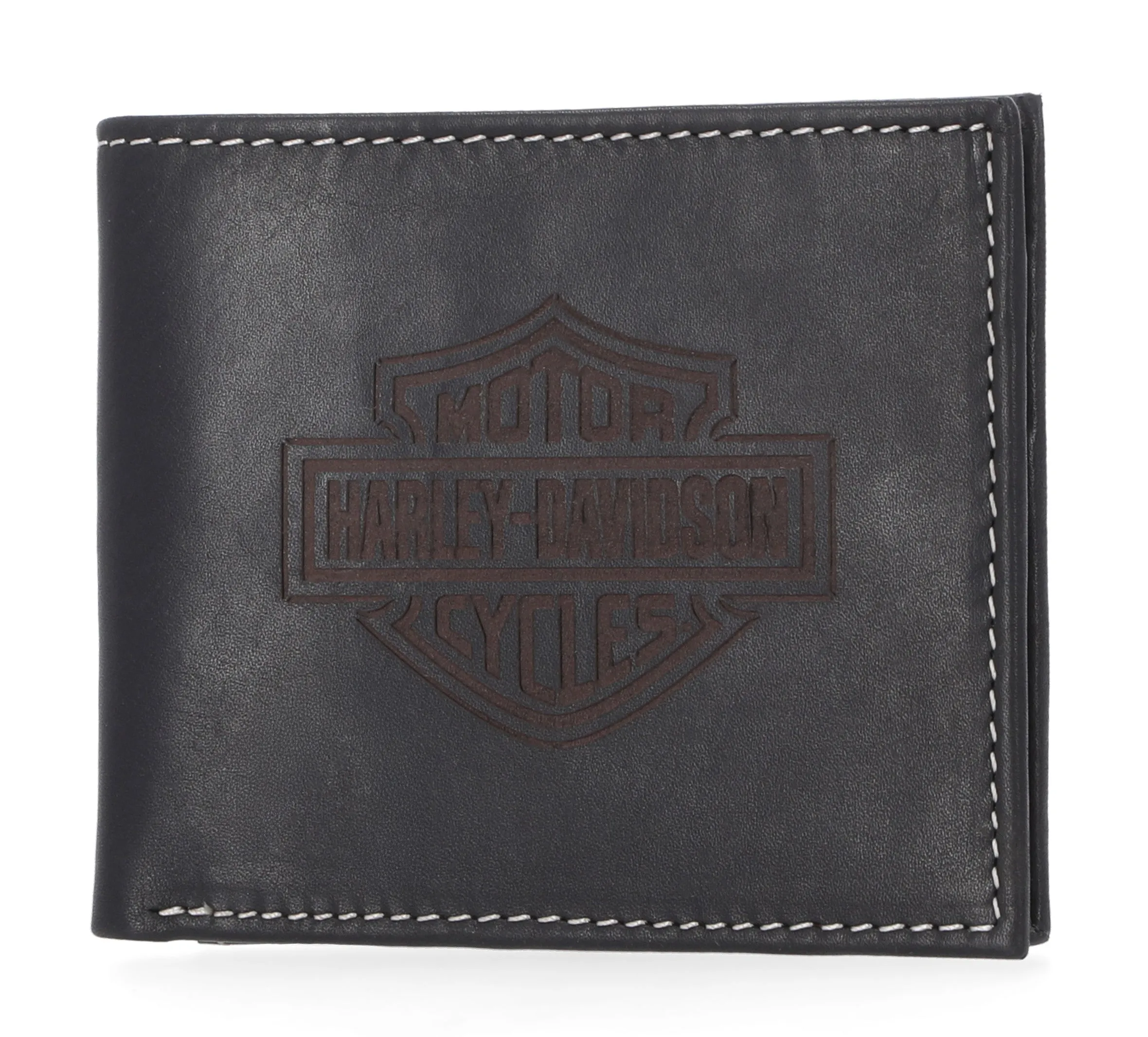 Laser Logo Billfold Wallet in Black - Black