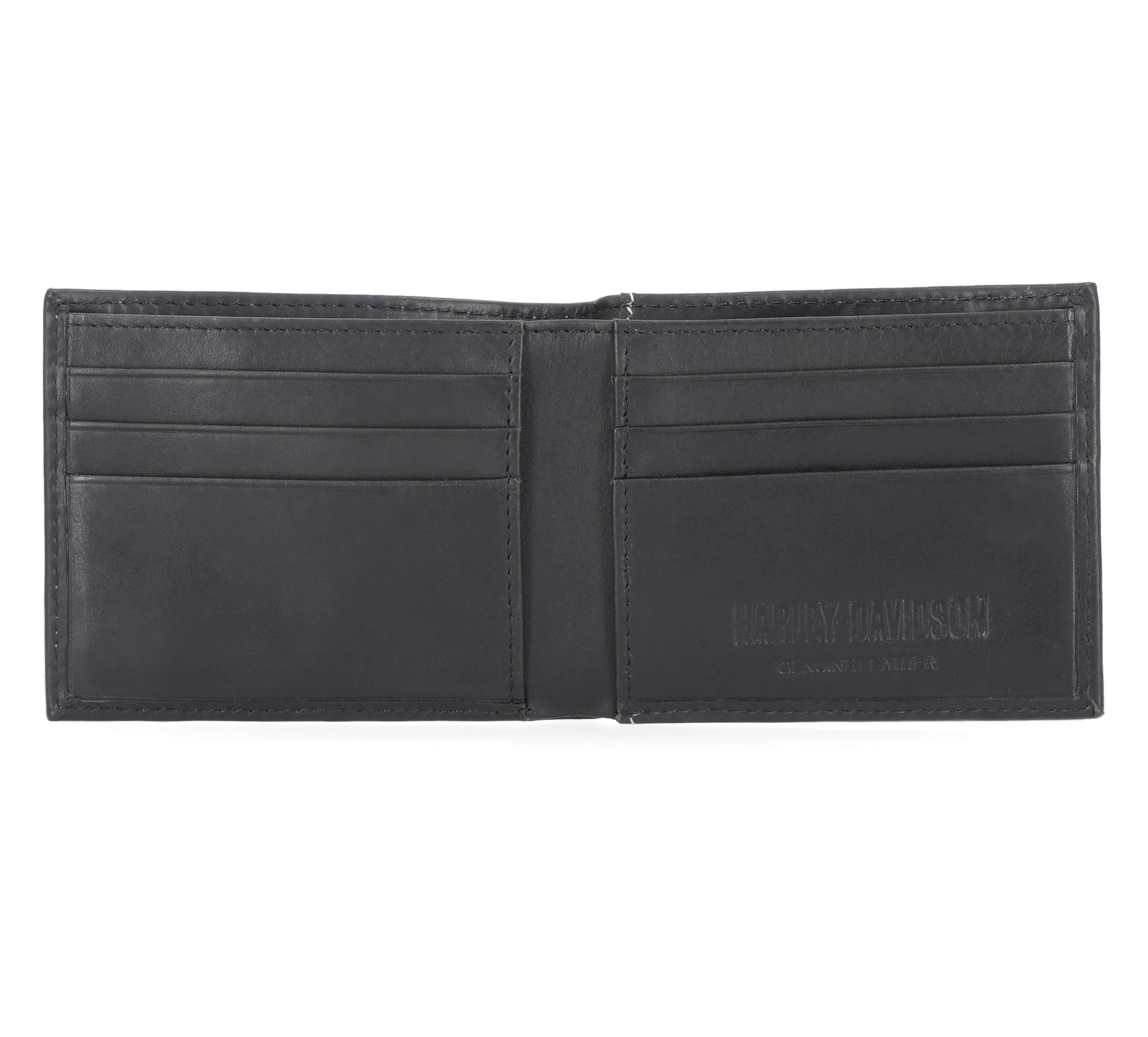 Laser Logo Billfold Wallet in Black - Black