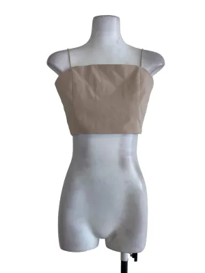 Latte Sleeveless Crop Top