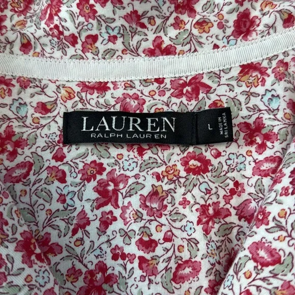 Lauren Ralph Lauren NWT 100% Cotton Floral Nightshirt Size Large