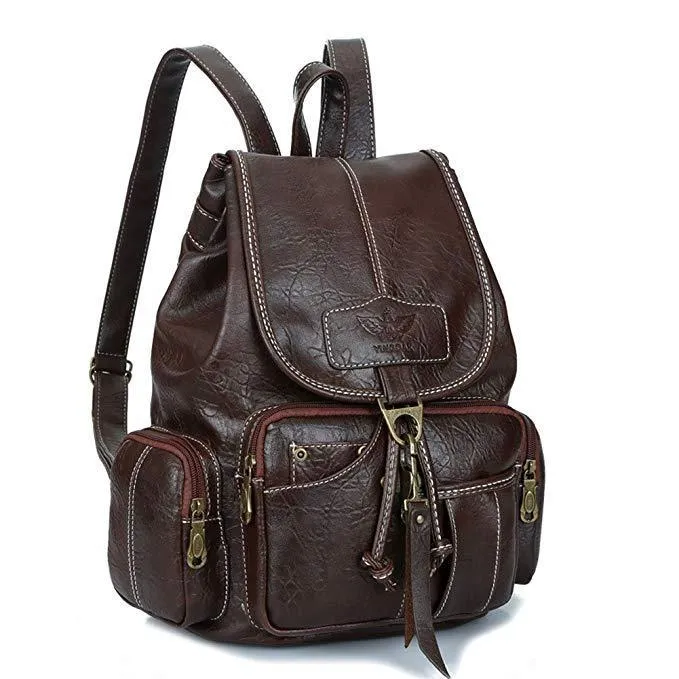 Leather Casual Backpacks Vintage Style