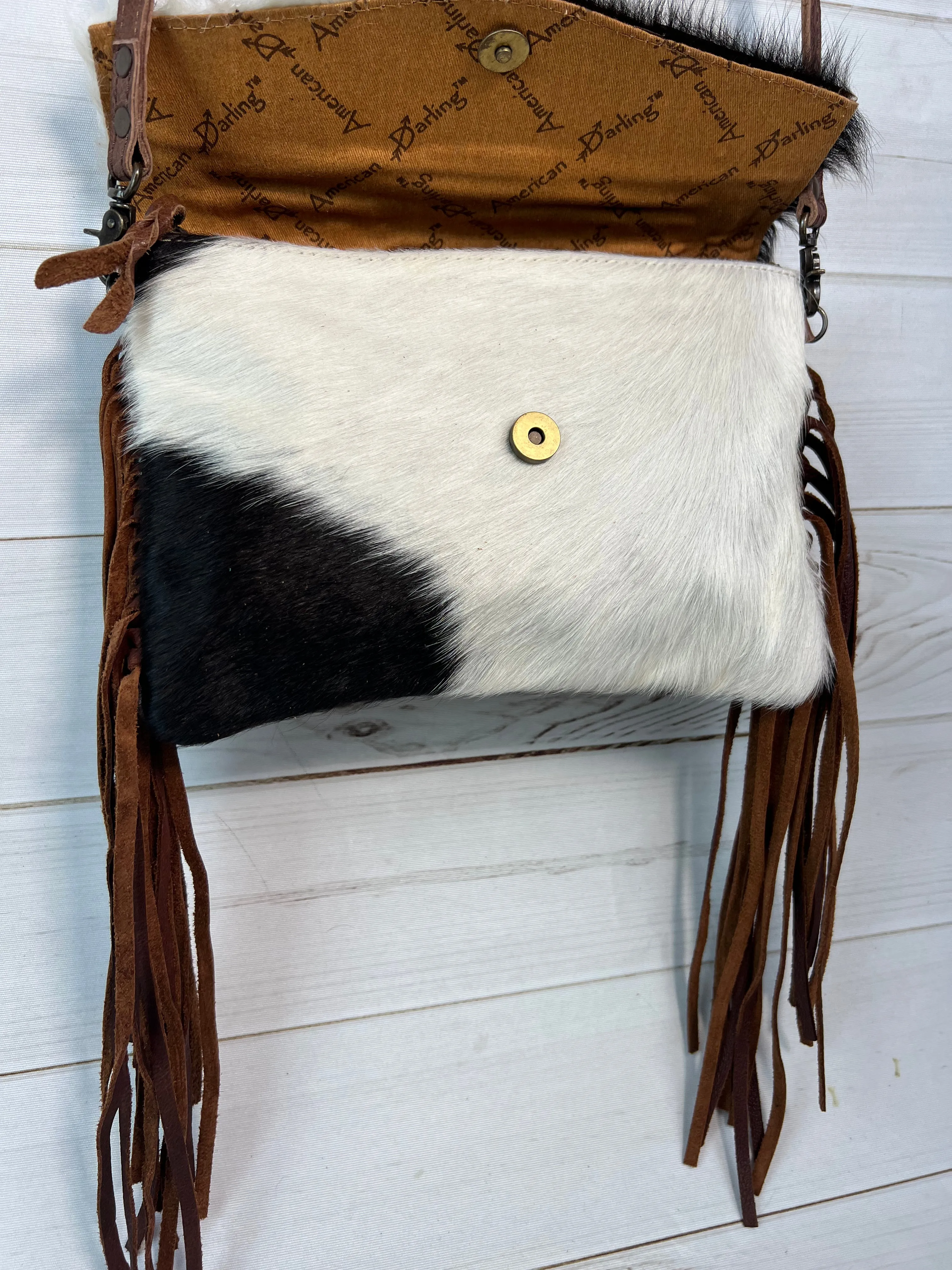 Leather Hide Firebird Crossbody Purse