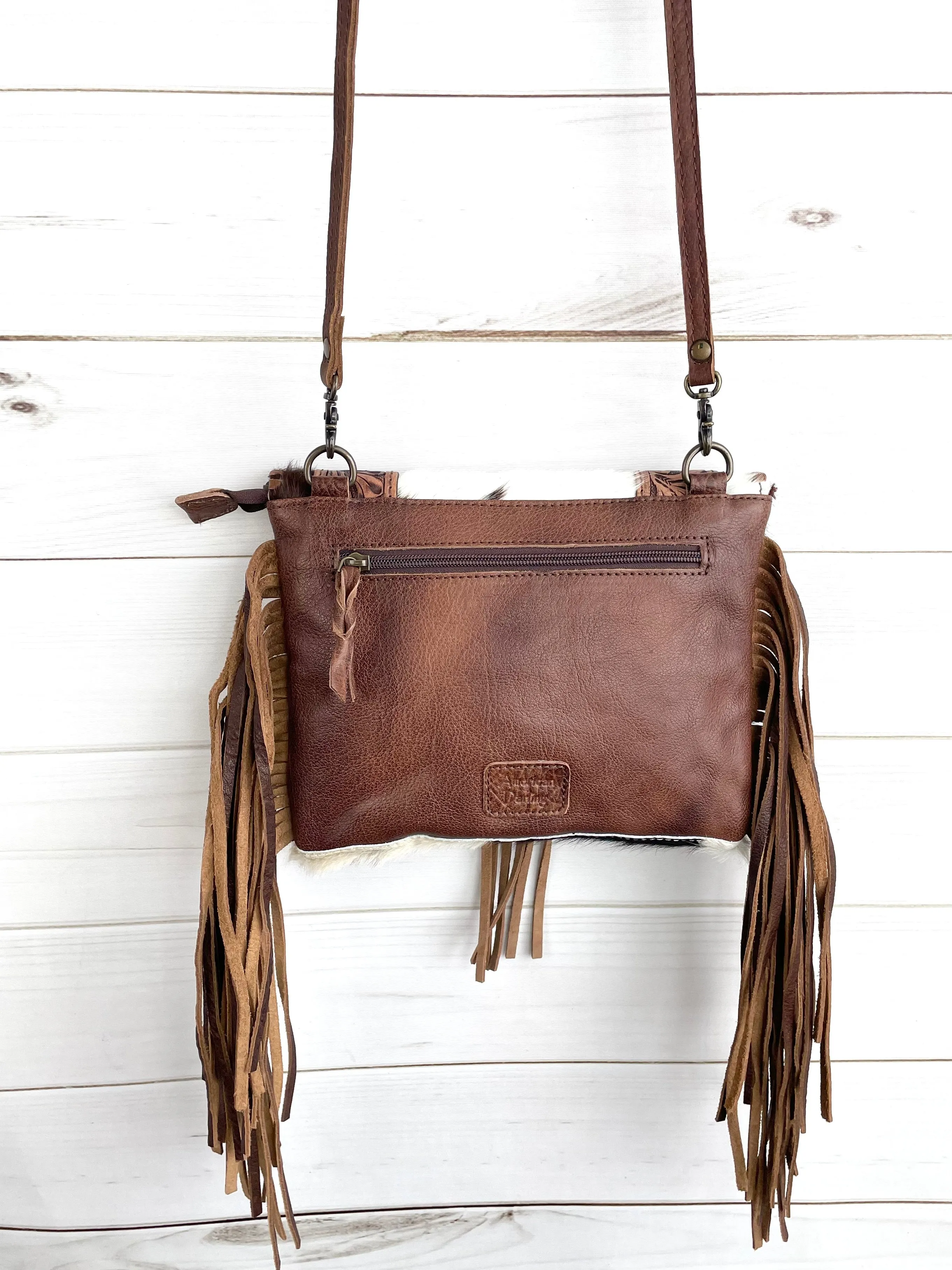 Leather Hide Firebird Crossbody Purse