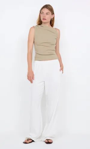 LEILA ASYM TANK - TAUPEE