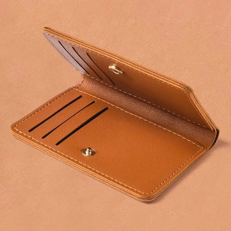 Light Thin Card Bag With Two Fold Buckle Small Wallet Portable Bank Card Driver's License Ultra Light