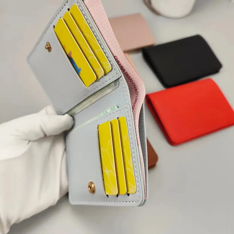 Light Thin Card Bag With Two Fold Buckle Small Wallet Portable Bank Card Driver's License Ultra Light