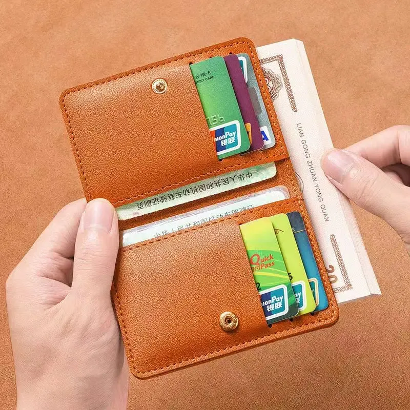 Light Thin Card Bag With Two Fold Buckle Small Wallet Portable Bank Card Driver's License Ultra Light