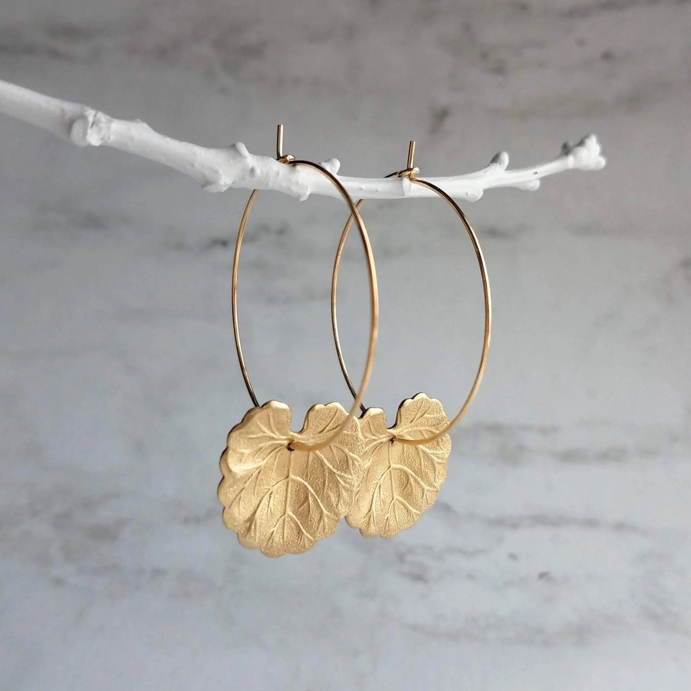 Lily Pad Earrings, large gold hoops, gold lilypad, gold lotus earring, lightweight hoops, lotus leaf earring, thin gold hoops, 2 inch hoops