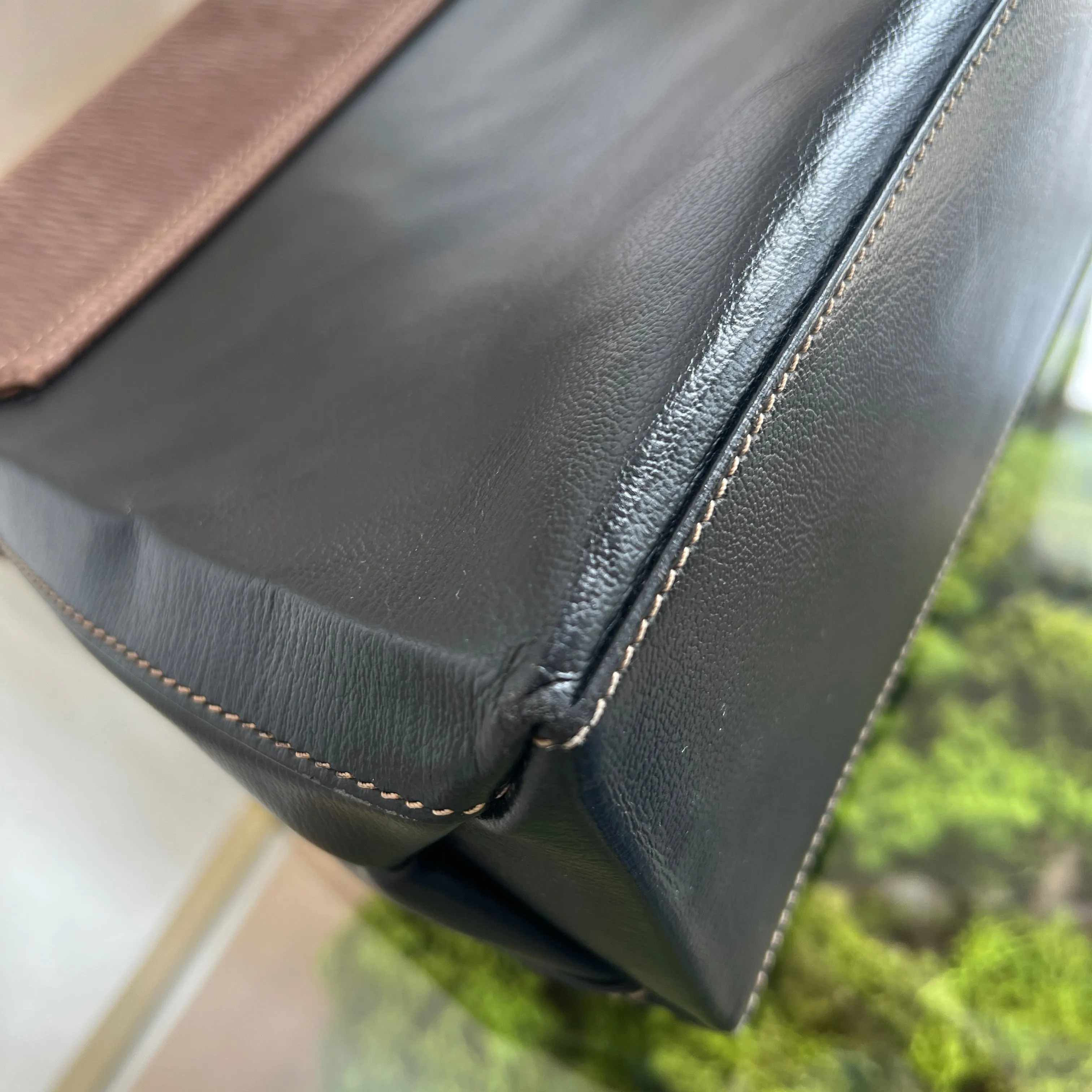 LOEWE Velazquez Black Handbag with Gold Top Handle