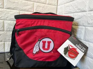 Logo Utah Utes 24 can cooler with bottle opener and strap!