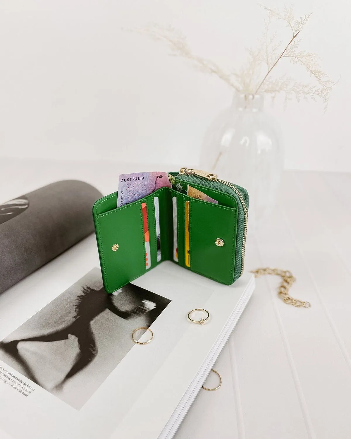 LOUENHIDE Bridget Wallet - Emerald Green