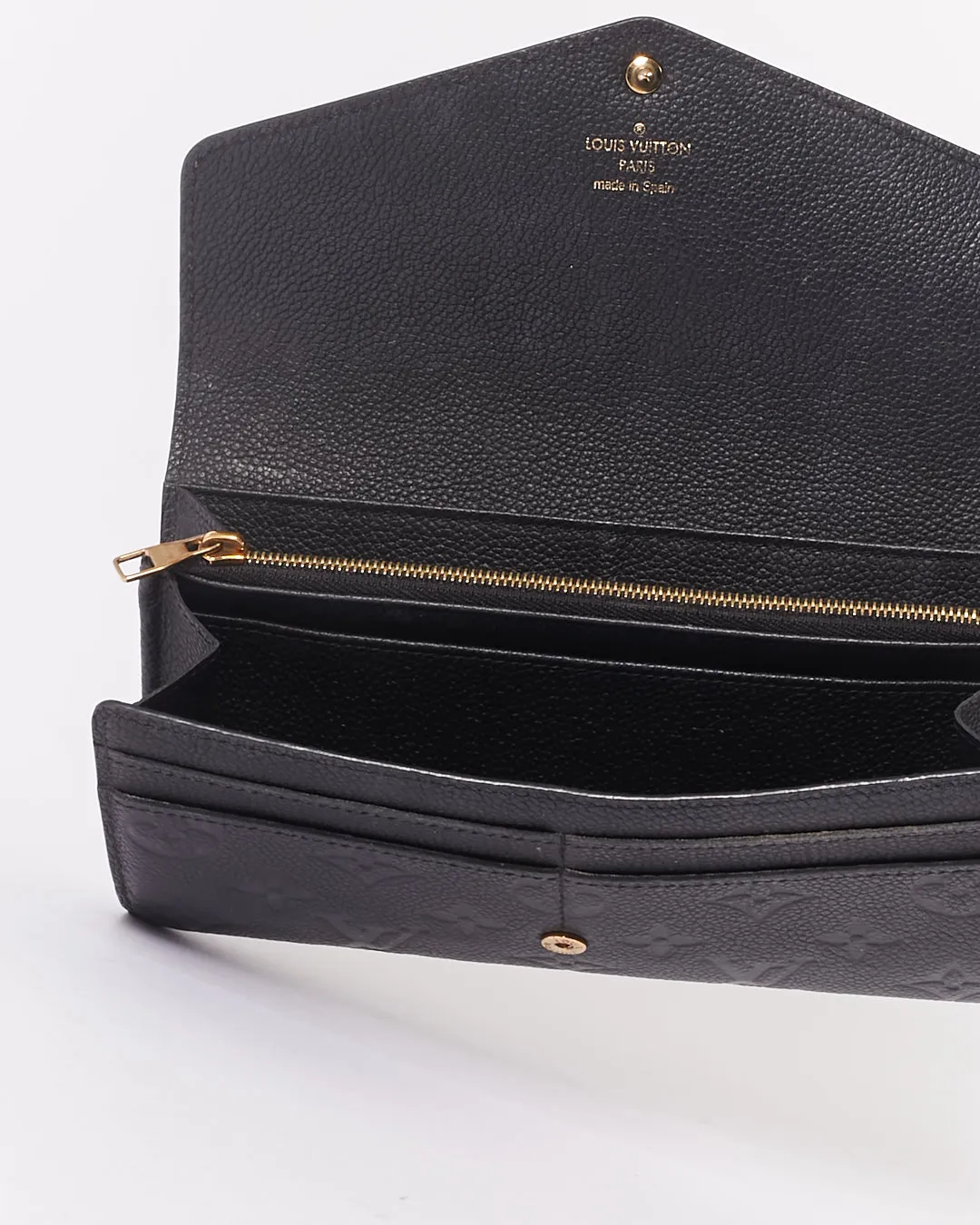 Louis Vuitton Black Empreinte Monogram Continental Sarah Wallet