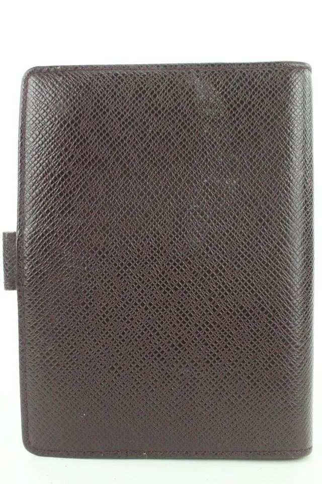 Louis Vuitton Bordeaux Taiga Leather Small Ring Agenda PM Diary Cover 5lvs114