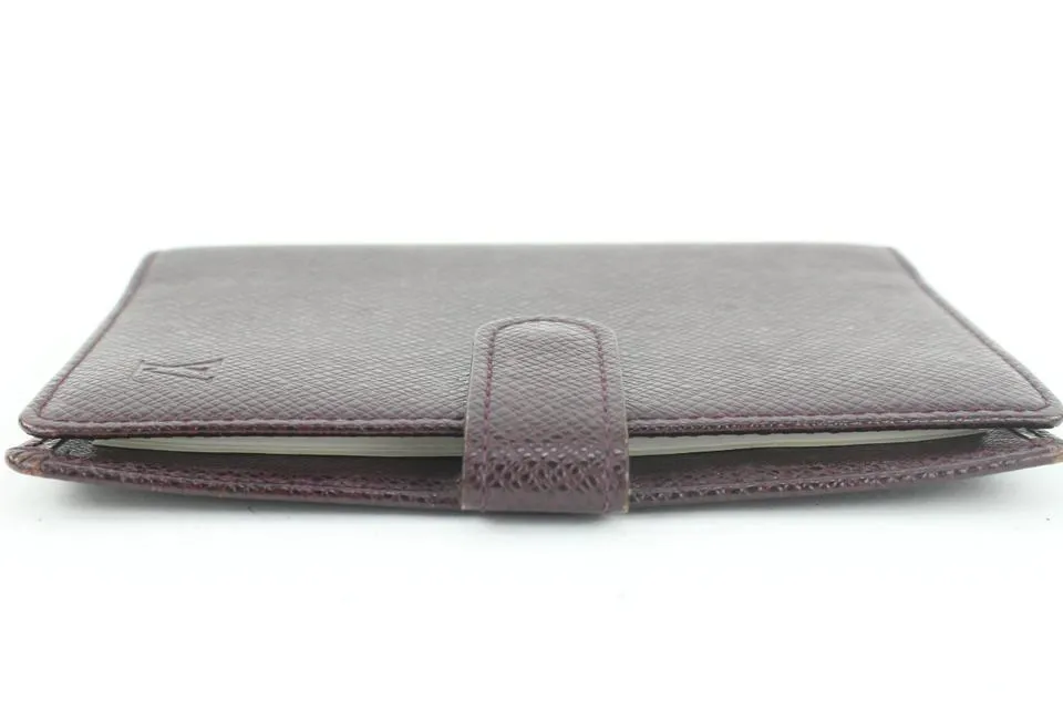 Louis Vuitton Bordeaux Taiga Leather Small Ring Agenda PM Diary Cover 5lvs114