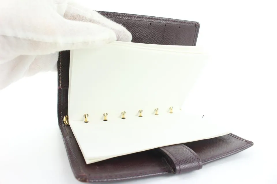 Louis Vuitton Bordeaux Taiga Leather Small Ring Agenda PM Diary Cover 5lvs114