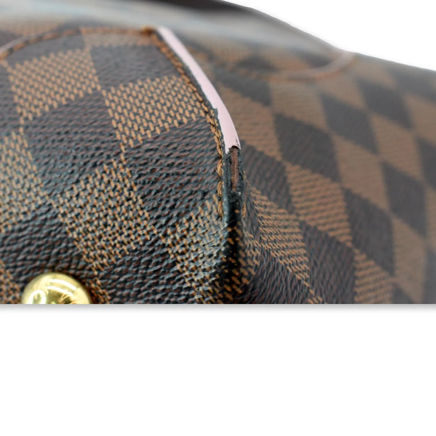 LOUIS VUITTON Caissa Damier Ebene Hobo Bag Rose Ballerine