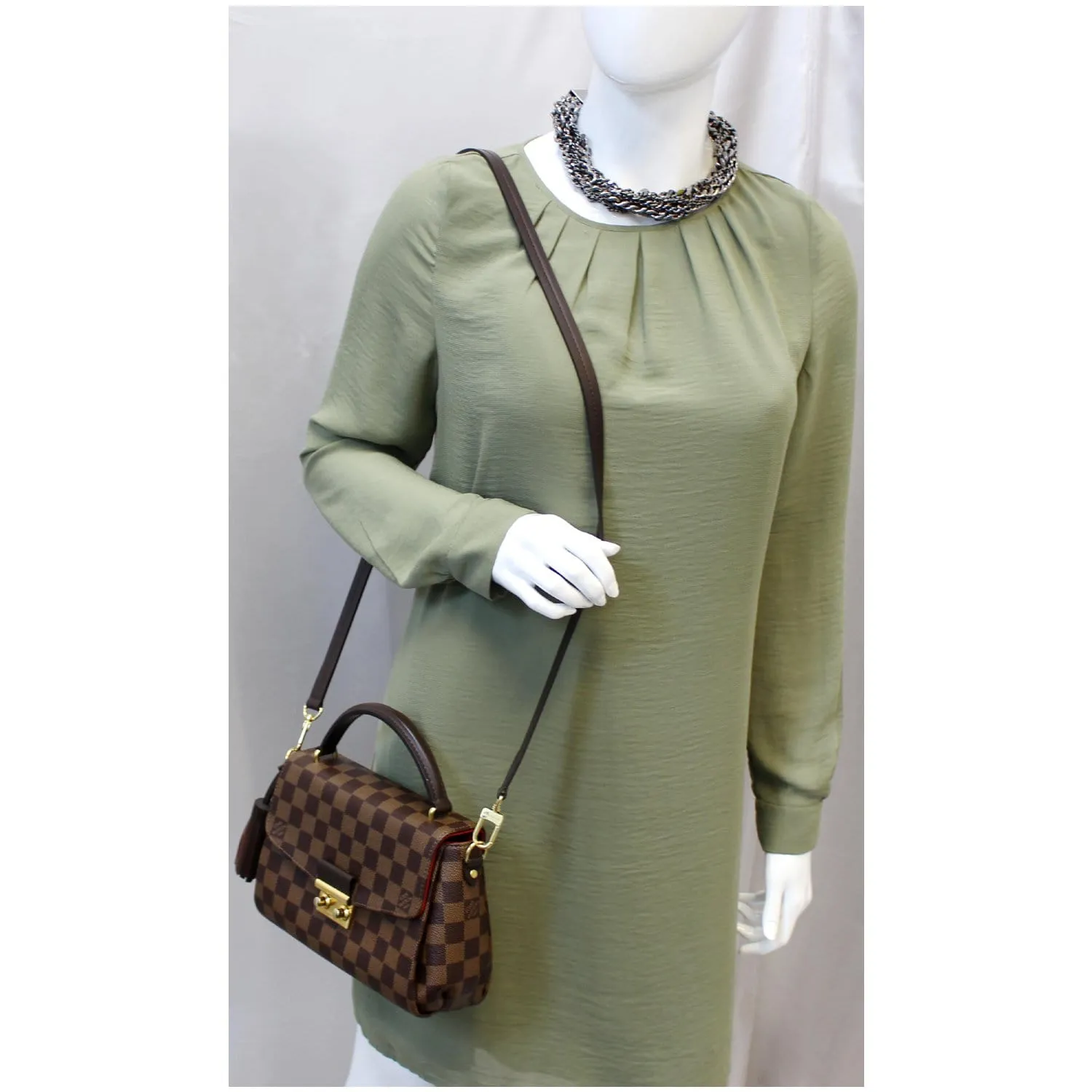 LOUIS VUITTON Croisette Damier Ebene Shoulder Crossbody Bag Brown