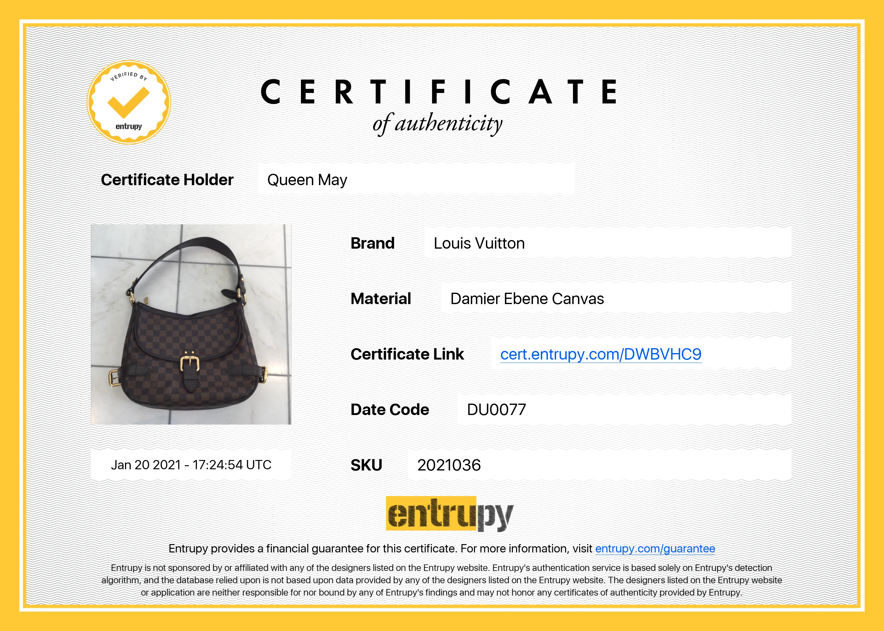 Louis Vuitton Damier Ebene Highbury Bag