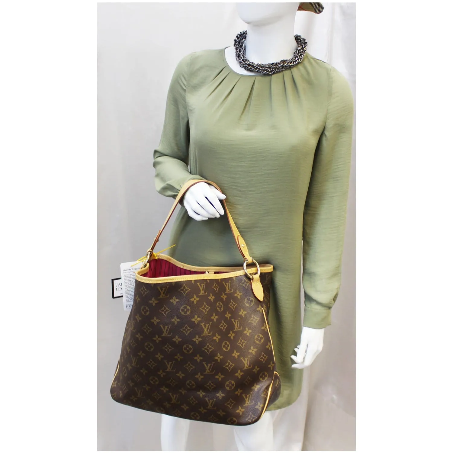 LOUIS VUITTON Delightful MM NM Monogram Canvas Tote Shoulder Bag Brown