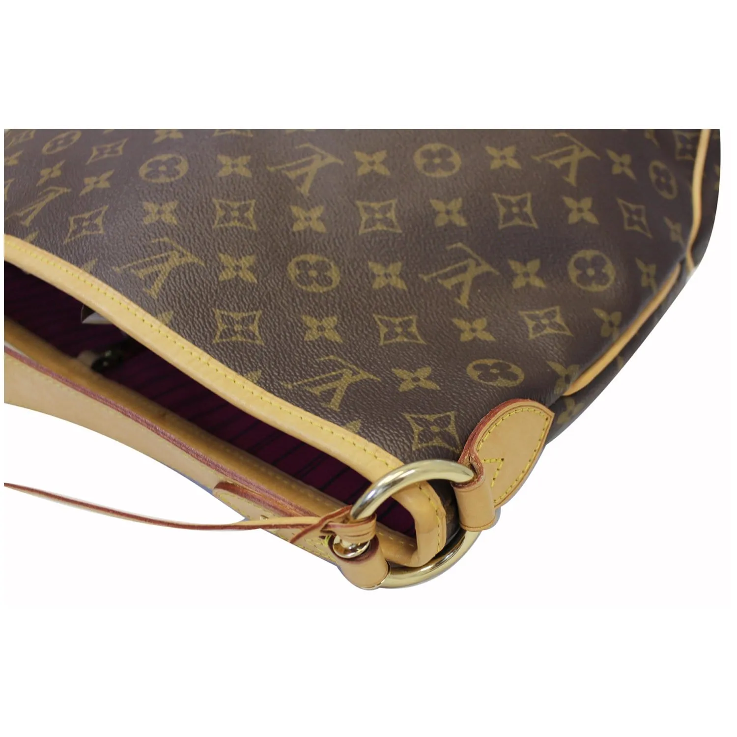 LOUIS VUITTON Delightful MM NM Monogram Canvas Tote Shoulder Bag Brown