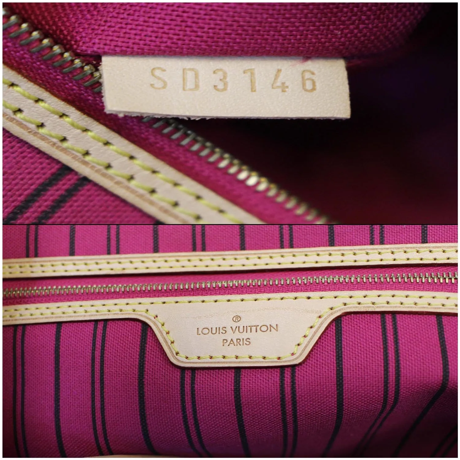 LOUIS VUITTON Delightful MM NM Monogram Canvas Tote Shoulder Bag Brown