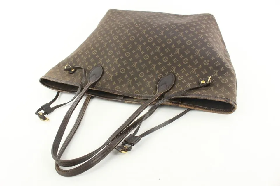 Louis Vuitton Ebene Monogram Mini Lin Idylle Neverfull MM Tote Bag 926lvs415